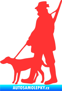 Samolepka Myslivec 002 levá světle červená