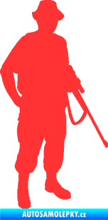 Samolepka Myslivec 004 pravá světle červená