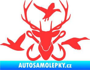 Samolepka Myslivost 005 pravá světle červená