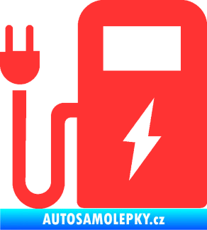 Samolepka Nabíjecí stanice 001 levá elektromobil charge světle červená