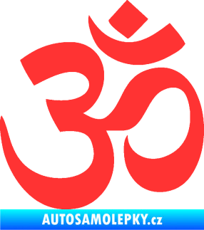 Samolepka Náboženský symbol Hinduismus Óm 001 světle červená