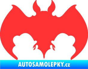 Samolepka Netopýr 002 světle červená