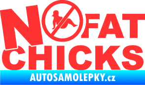 Samolepka No fat chicks 003 světle červená