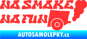 Samolepka No smoke no fun 002 nápis s výfukem světle červená