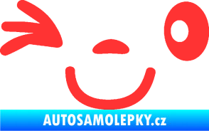 Samolepka Obličej 008 levá mrkající světle červená