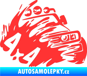 Samolepka Off Road 002 pravá 4x4 světle červená