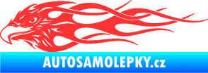 Samolepka Orel 016 levá v plamenech světle červená