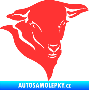 Samolepka Ovce 001 pravá hlava světle červená