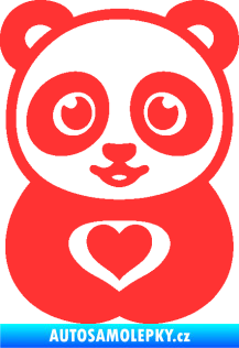 Samolepka Panda 008 roztomilá světle červená
