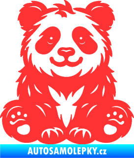 Samolepka Panda 013 levá spokojená světle červená