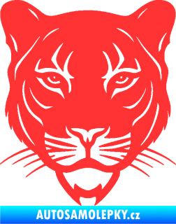 Samolepka Panter 002 hlava black panther světle červená