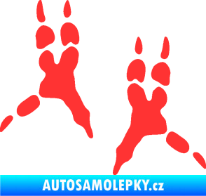 Samolepka Papoušek 008 stopy levá světle červená