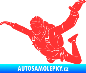 Samolepka Parašutista 004 levá světle červená