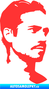 Samolepka Paul Walker 004 pravá světle červená