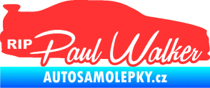 Samolepka Paul Walker 005 RIP světle červená