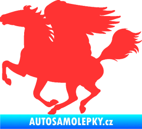 Samolepka Pegas 001 levá okřídlený kůň světle červená