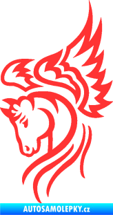 Samolepka Pegas 003 levá okřídlený kůň hlava světle červená