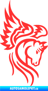 Samolepka Pegas 003 pravá okřídlený kůň hlava světle červená