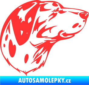 Samolepka Pes 002 pravá Dalmatin světle červená