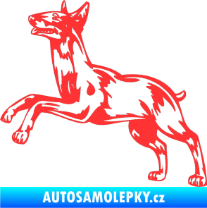 Samolepka Pes 015 levá Bulteriér světle červená