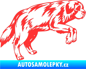 Samolepka Pes 034 pravá světle červená