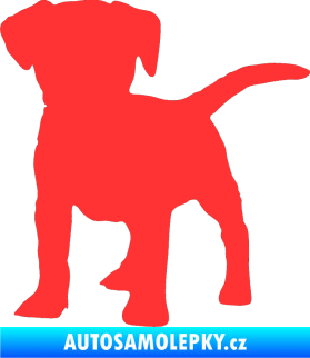 Samolepka Pes 056 levá štěně světle červená