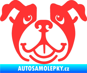 Samolepka Pes 069 Buldoček světle červená