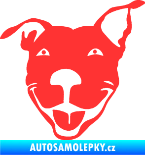 Samolepka Pes 072 levá Pitbull světle červená