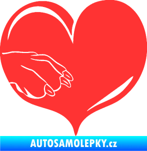 Samolepka Pes 102 levá packa světle červená