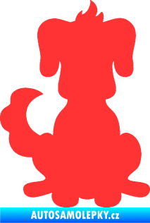 Samolepka Pes 113 levá kreslená silueta světle červená