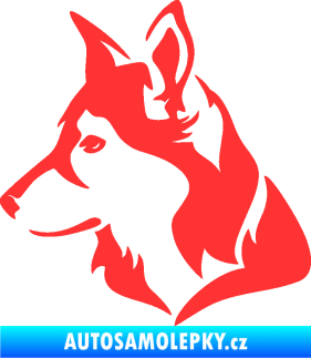 Samolepka Pes 165 levá světle červená