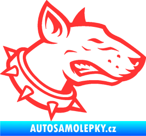 Samolepka Pes 167 pravá pitbull světle červená