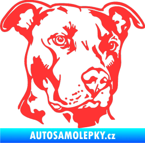 Samolepka Pes 198 pitbull pravá světle červená