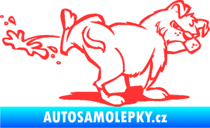 Samolepka Pes čůrá pravá světle červená