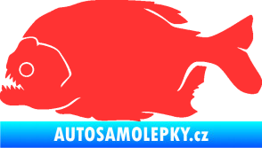 Samolepka Piraňa 001 levá dravá ryba světle červená