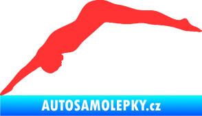 Samolepka Plavání 003  levá skok do vody světle červená