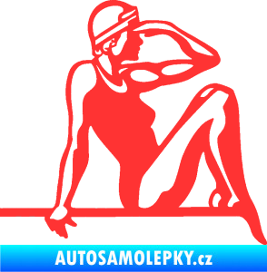 Samolepka Plavkyně 001 pravá světle červená
