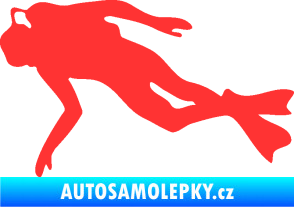 Samolepka Potápěč 002 levá světle červená