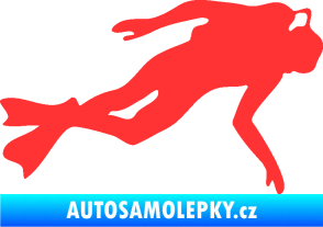 Samolepka Potápěč 002 pravá světle červená
