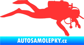 Samolepka Potápěč 003 pravá světle červená