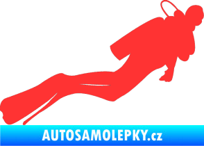 Samolepka Potápěč 005 pravá světle červená
