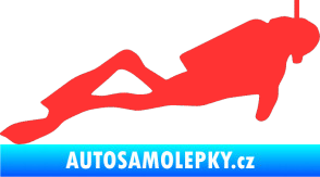 Samolepka Potápěč 009 pravá světle červená