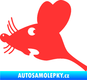 Samolepka Překvapená myš levá světle červená