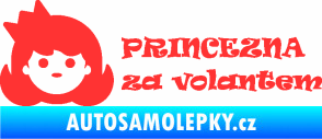 Samolepka Princezna za volantem světle červená