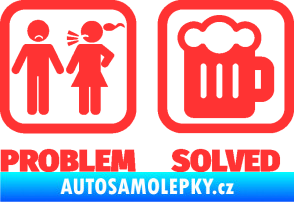 Samolepka Problem? Solved 008 na pivo světle červená