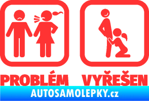 Samolepka Problém? Vyřešen 003 světle červená