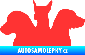 Samolepka Psi 001 levá skupinka světle červená