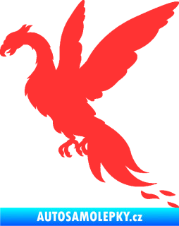 Samolepka Pták Fénix 001 levá světle červená