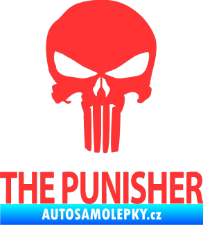 Samolepka Punisher 002 s nápisem světle červená