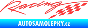 Samolepka Racing sachovnice světle červená